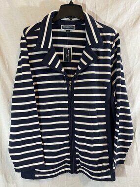 Karen Scott Sport Women’s NWT 2X Sport Seperates Blue Zip Front Jacket